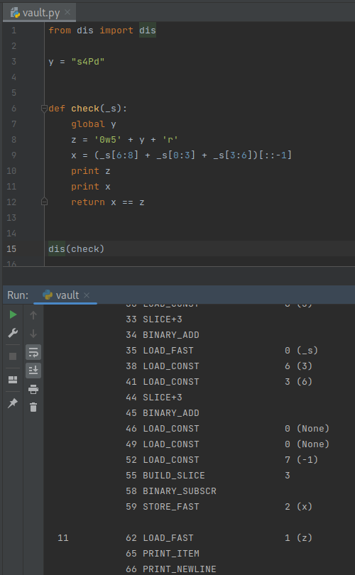 Screenshot of code editor